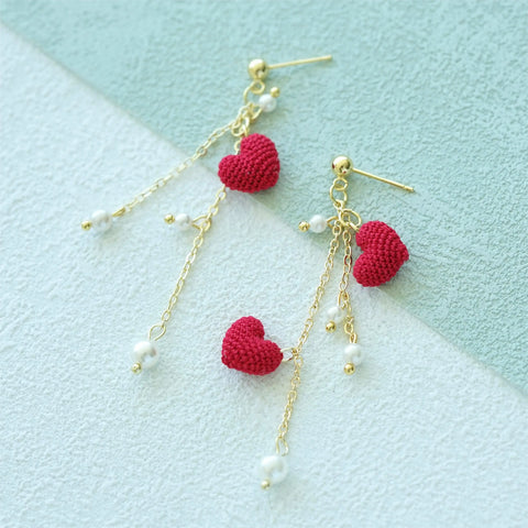 Heart Pearl Earrings