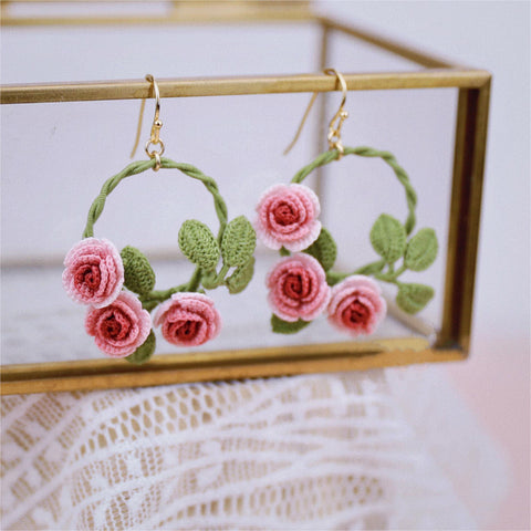 Rose Circle Earrings