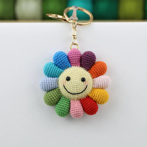 Rainbow Flower Keychain