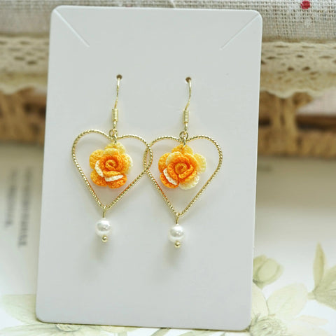 Rose Heart Earrings