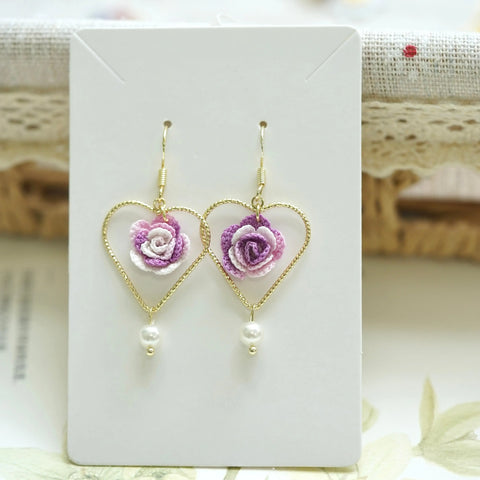 Rose Heart Earrings