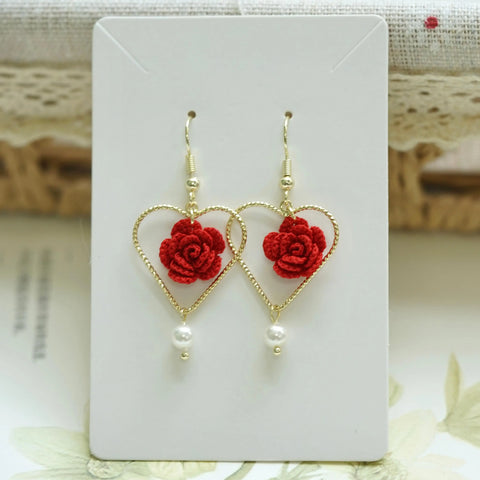 Rose Heart Earrings