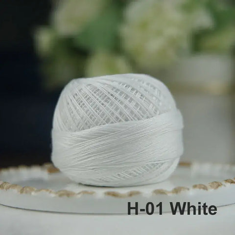 80# micro crochet thread - White