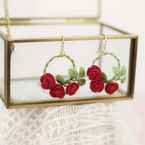 Rose Circle Earrings