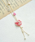 Onirr Handcraft Micro Crochet Dreamy Peony Necklace Hot Pink