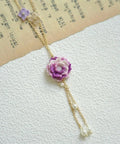 Onirr Handcraft Micro Crochet Dreamy Peony Necklace Medium Orchid