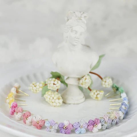 Gradient Puff Flower Earrings