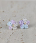 Onirr Handcraft Micro Crochet Gradient Puff Flower Earrings Lavender