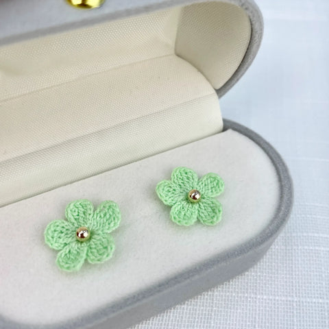 Green Little Flower Earrings