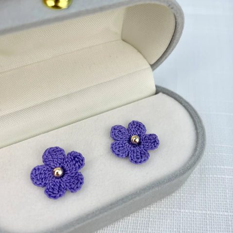 Purple Little Flower Earrings