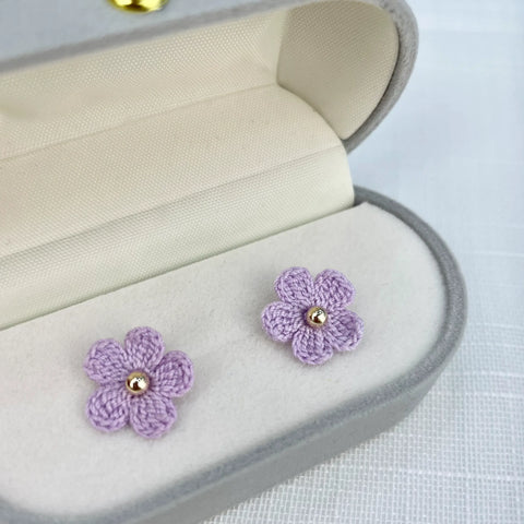 Purple Little Flower Earrings