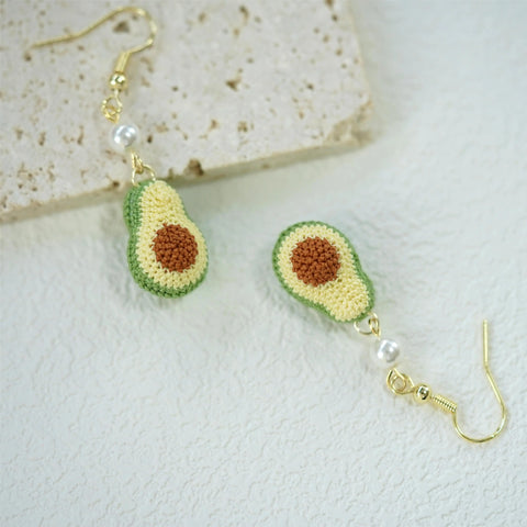 Onirr Handmade Micro Crochet Avocado Earrings