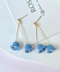 Onirr Handmade Micro Crochet Campanula Earrings Light Sky Blue
