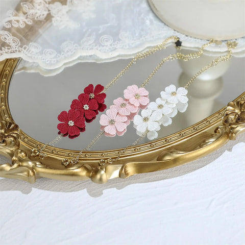 Onirr Handmade Micro Crochet Cherry Blossoms Bracelet