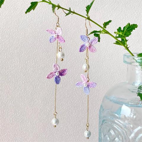 Onirr Handmade Micro Crochet Gradient Forsythia Earrings Plum
