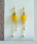 Onirr Handmade Micro Crochet Mango Earrings Pearl
