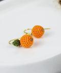 Onirr Handmade Micro Crochet Orange Earrings 3