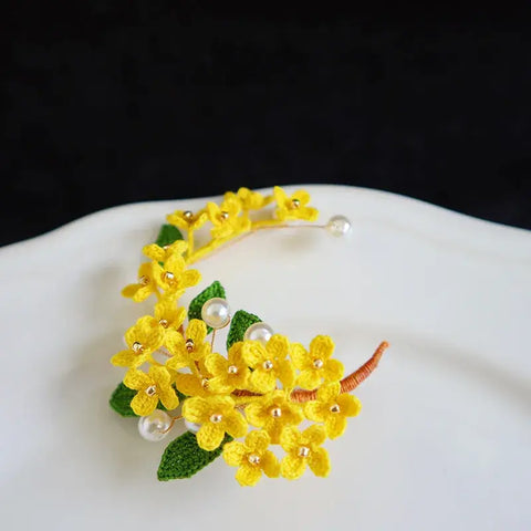 Onirr Handmade Micro Crochet Osmanthus_Brooch