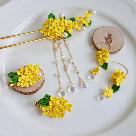 Onirr Handmade Micro Crochet Osmanthus Jewelry