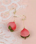 Onirr Handmade Micro Crochet Peach Earrings Long 1