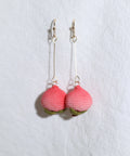 Onirr Handmade Micro Crochet Peach Earrings Long 2