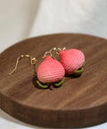 Onirr Handmade Micro Crochet Peach Earrings Short 1