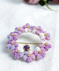 Onirr Handmade Micro Crochet Puff Flower Gorgeous Brooch Medium Purple1