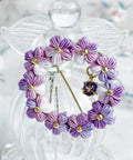 Onirr Handmade Micro Crochet Puff Flower Gorgeous Brooch Medium Purple 2