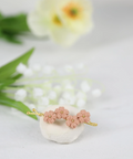 Onirr Handmade Micro Crochet Puff Flower Hairpin Tan