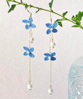 Onirr Handmade Micro Crochet Solid Forsythia Earrings Deep Sky Blue