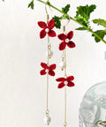 Onirr Handmade Micro Crochet Solid Forsythia Earrings Fire Brick