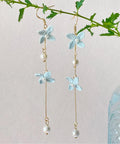 Onirr Handmade Micro Crochet Solid Forsythia Earrings Light Cyan