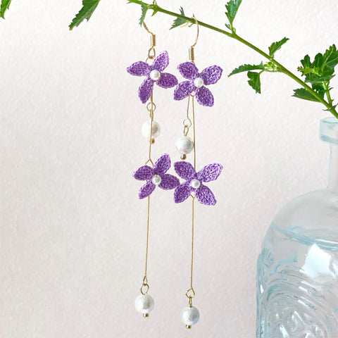 Onirr Handmade Micro Crochet Solid Forsythia Earrings Thistle
