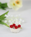 Onirr Handmade Micro Crochet Solid Puff Flower Hairpin Fire Brick