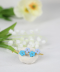 Onirr Handmade Micro Crochet Solid Puff Flower Hairpin Mix Blue 1