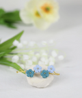 Onirr Handmade Micro Crochet Solid Puff Flower Hairpin Mix Blue 2