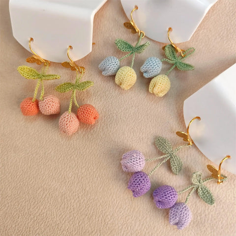 Onirr Handmade Micro Crochet Tulip Earrings 2