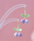 Onirr Handmade Micro Crochet Tulip Earrings Medium Purple