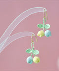 Onirr Handmade Micro Crochet Tulip Earrings Pale Turquoise