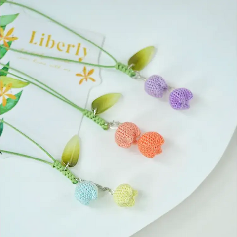 Onirr Handmade Micro Crochet Tulip Keychain