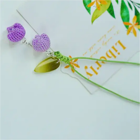 Onirr Handmade Micro Crochet Tulip Keychain Medium Purple