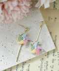 Onirr Handmade Micro Crochet Windmill Rotatable Earrings Macaron