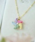 Onirr Handmade Micro Crochet Windmill Rotatable Necklace Macaron