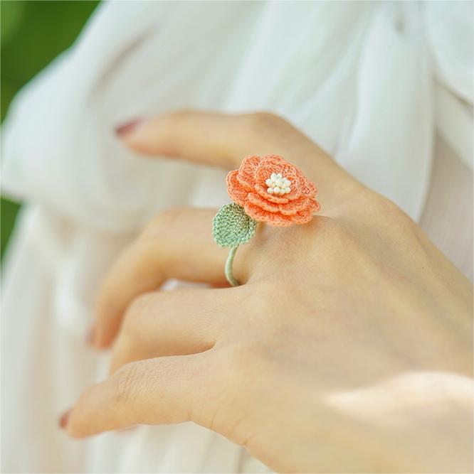ハンドメイド＊ring flower＊smile flower ＊ポーチ＊430 ハンドメイド＊ring flower＊smile flower ＊ポーチ＊430